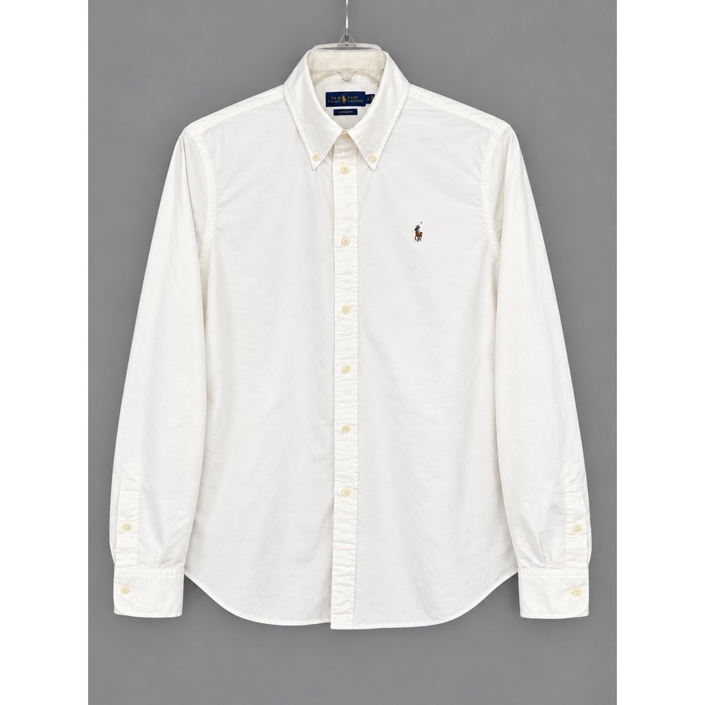 Polo Ralph Lauren Mens XL White Oxford Shirt Custom Fit Cotton Button Down Pony
